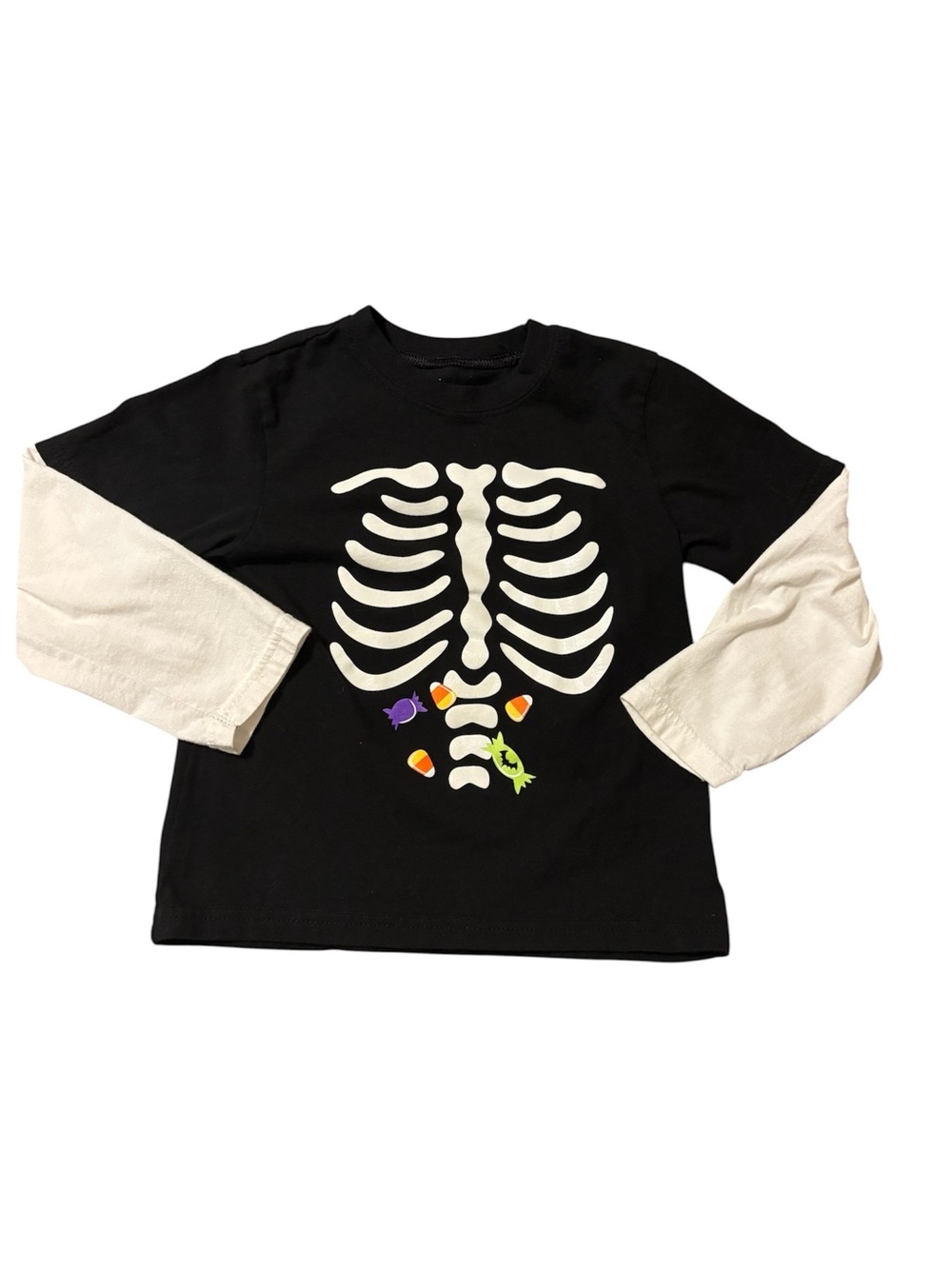 Kids Halloween Glow in the Dark Skeleton Layered Long-Sleeve Shirt 5T